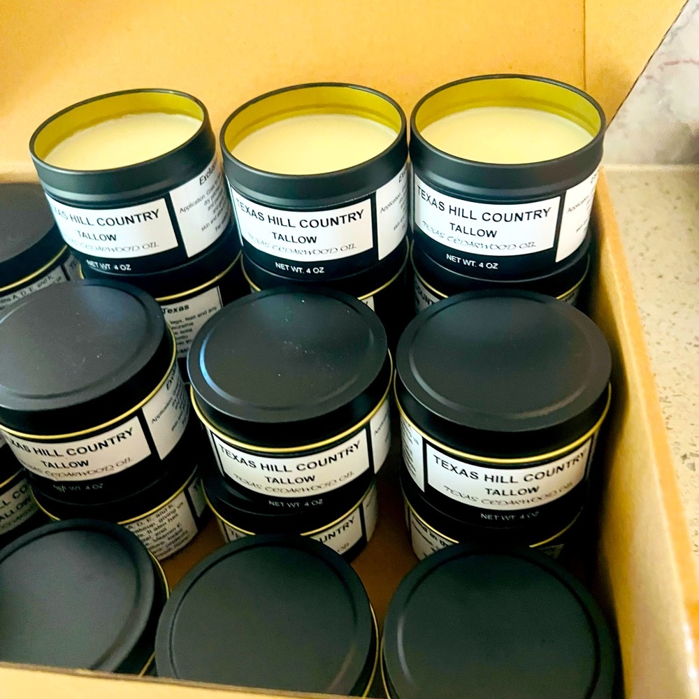 Man & Woman—Tallow skin moisturizer, exclusive Texas Cedar Wood Essential Oil.